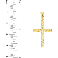 Olas d'Oro - 14K Yellow Gold Reversible Diamond-Cut and Polished Cross Pendant