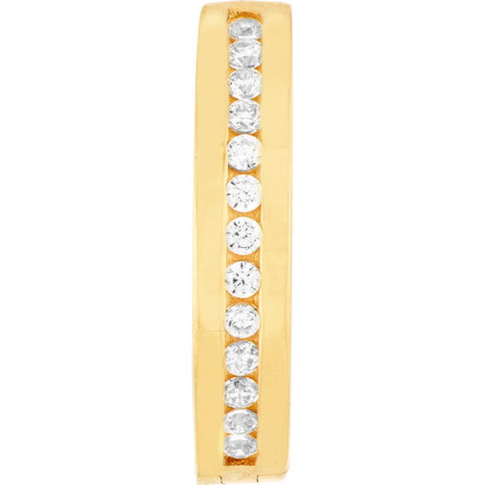 Olas d'Oro - 14K Yellow Gold Reversible Hoop Earrings with Cubic Zirconia Stones - 0.60 Carat Total CZ Weight