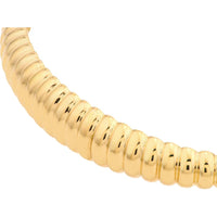 Olas d'Oro - 14K Yellow Gold Ribbed Bangle Bracelet - 7.70g Total Weight