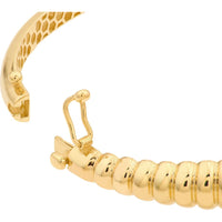 Olas d'Oro - 14K Yellow Gold Ribbed Bangle Bracelet - 7.70g Total Weight