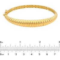 Olas d'Oro - 14K Yellow Gold Ribbed Bangle Bracelet - 7.70g Total Weight