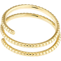 Olas d'Oro - 14K Yellow Gold Ribbed Bypass Ring Bold and Textured Size 6