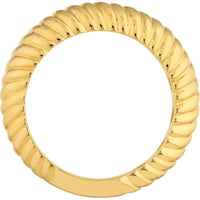 Olas d'Oro - 14K Yellow Gold Ribbed Graduated Polished Band Ring - Size 6