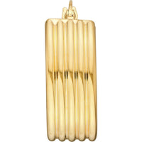 Olas d'Oro - 14K Yellow Gold Ribbed Large Hoop Earrings - 3.15 Grams