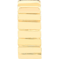 Olas d'Oro - 14K Yellow Gold Ribbed Mini Hoop Earrings with Hinge Closure - 5.09 Grams