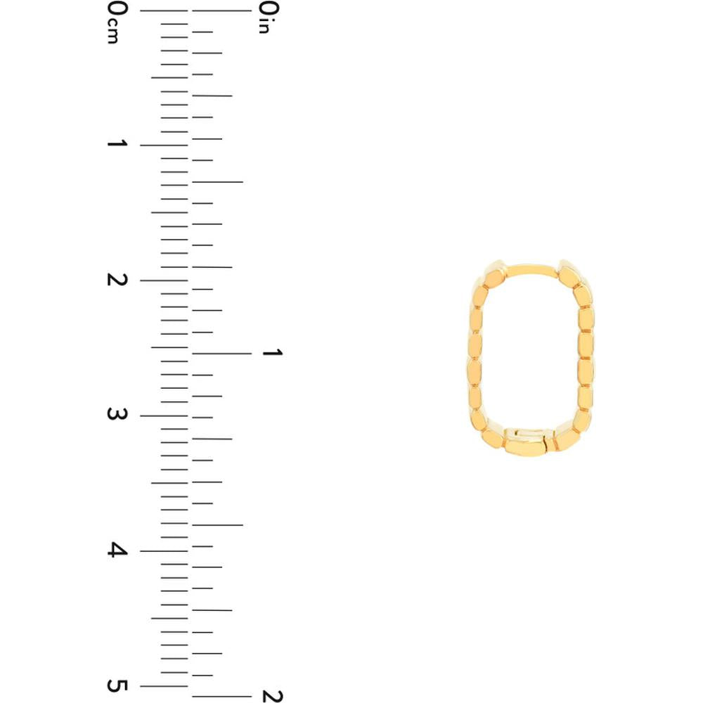 Olas d'Oro - 14K Yellow Gold Ribbed Mini Hoop Earrings with Hinge Closure - 5.09 Grams