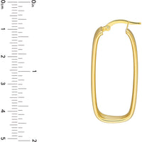 Olas d'Oro - 14K Yellow Gold Ribbed Oval Hoop Earrings - 5.05g Total Weight