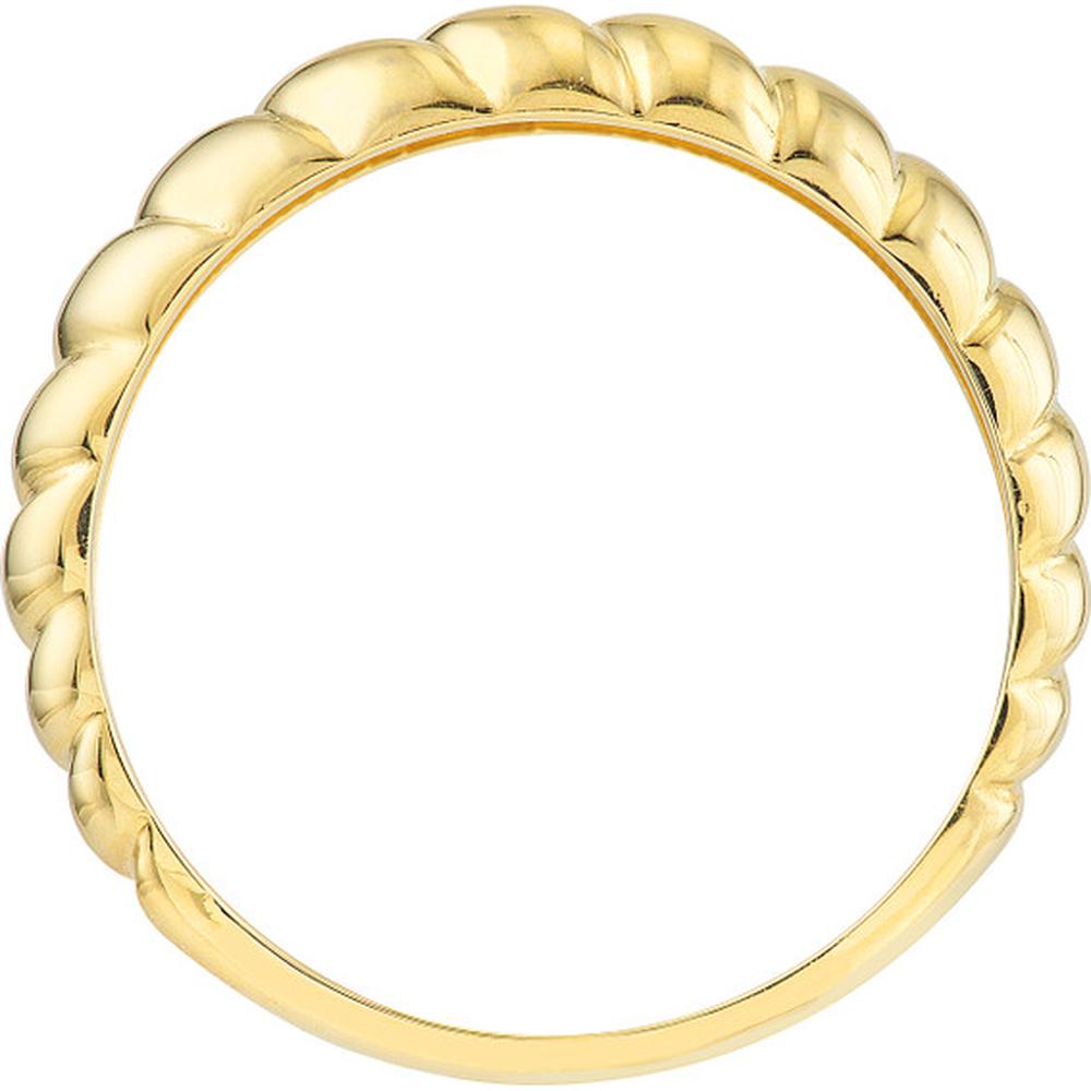 Olas d'Oro - 14K Yellow Gold Ribbed Polished Ring - Size 7 - Timeless Elegant Design