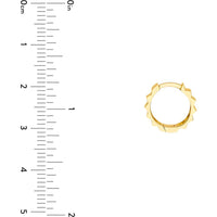 Olas d'Oro - 14K Yellow Gold Ribbed Polished Round Hoop Earrings 2.20 Grams Total Weight