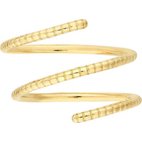Olas d'Oro - 14K Yellow Gold Ribbed Texture Wrap Ring - Size 8 - 2.66 Grams Total Weight