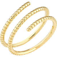 Olas d'Oro - 14K Yellow Gold Ribbed Texture Wrap Ring - Size 8 - 2.66 Grams Total Weight