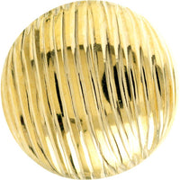 Olas d'Oro - 14K Yellow Gold Ridged Button Stud Earrings - 1.50 Grams Total Weight