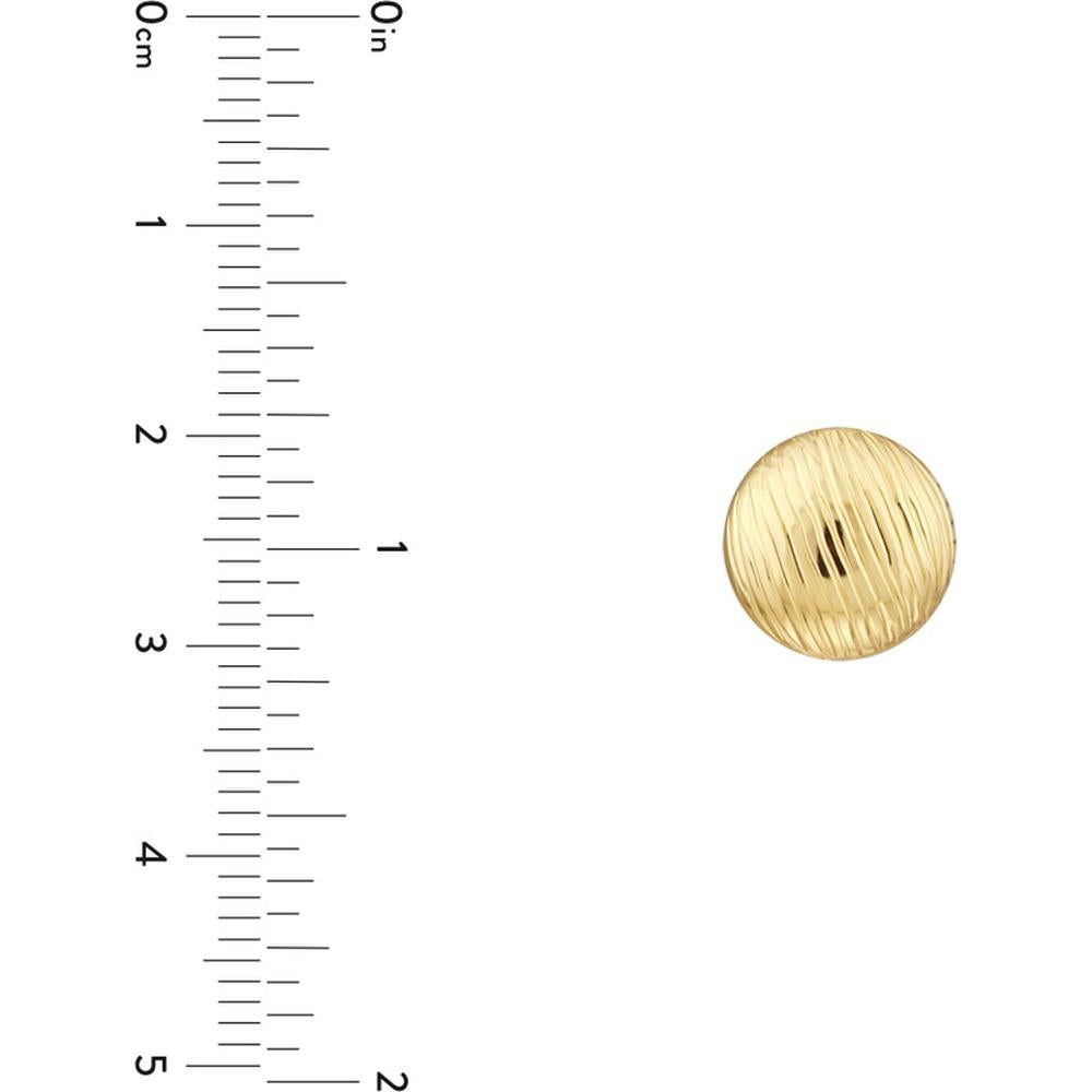 Olas d'Oro - 14K Yellow Gold Ridged Button Stud Earrings - 1.50 Grams Total Weight