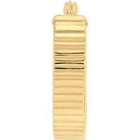 Olas d'Oro - 14K Yellow Gold Ridged Rectangular Tube Hoop Earrings - 2.80 Grams