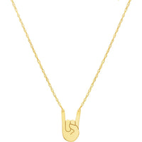 Olas d'Oro - 14K Yellow Gold 'Rock On' Pendant Necklace - 0.80mm Charm