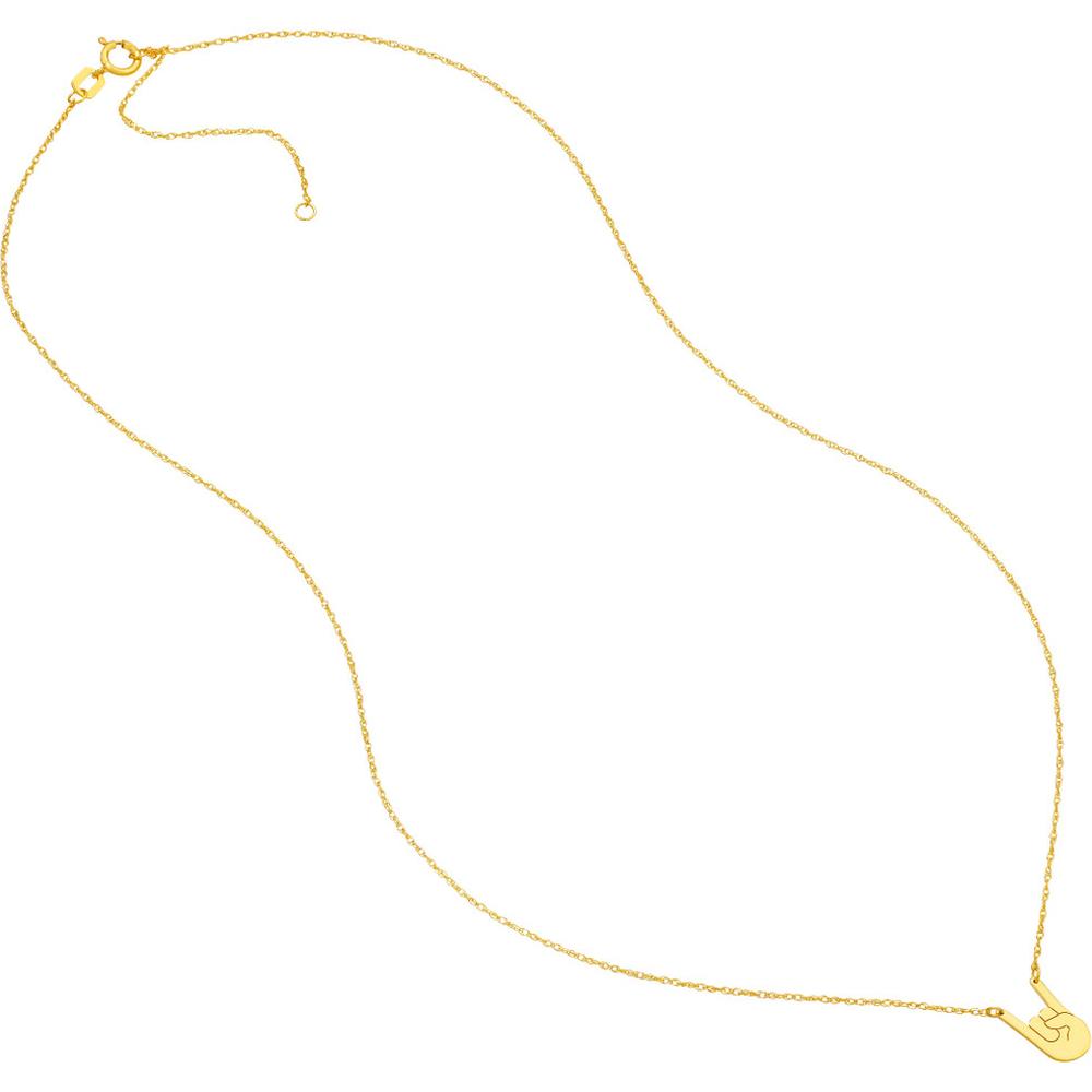 Olas d'Oro - 14K Yellow Gold 'Rock On' Pendant Necklace - 0.80mm Charm