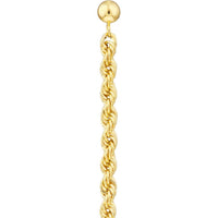 Olas d'Oro - 14K Yellow Gold Rope Chain Front to Back Earrings - 2.10mm Width