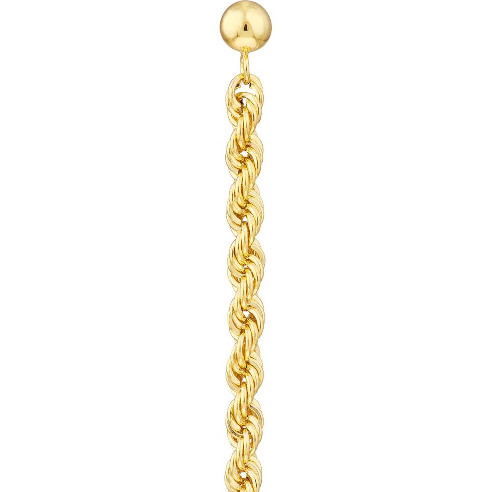 Olas d'Oro - 14K Yellow Gold Rope Chain Front to Back Earrings - 2.10mm Width