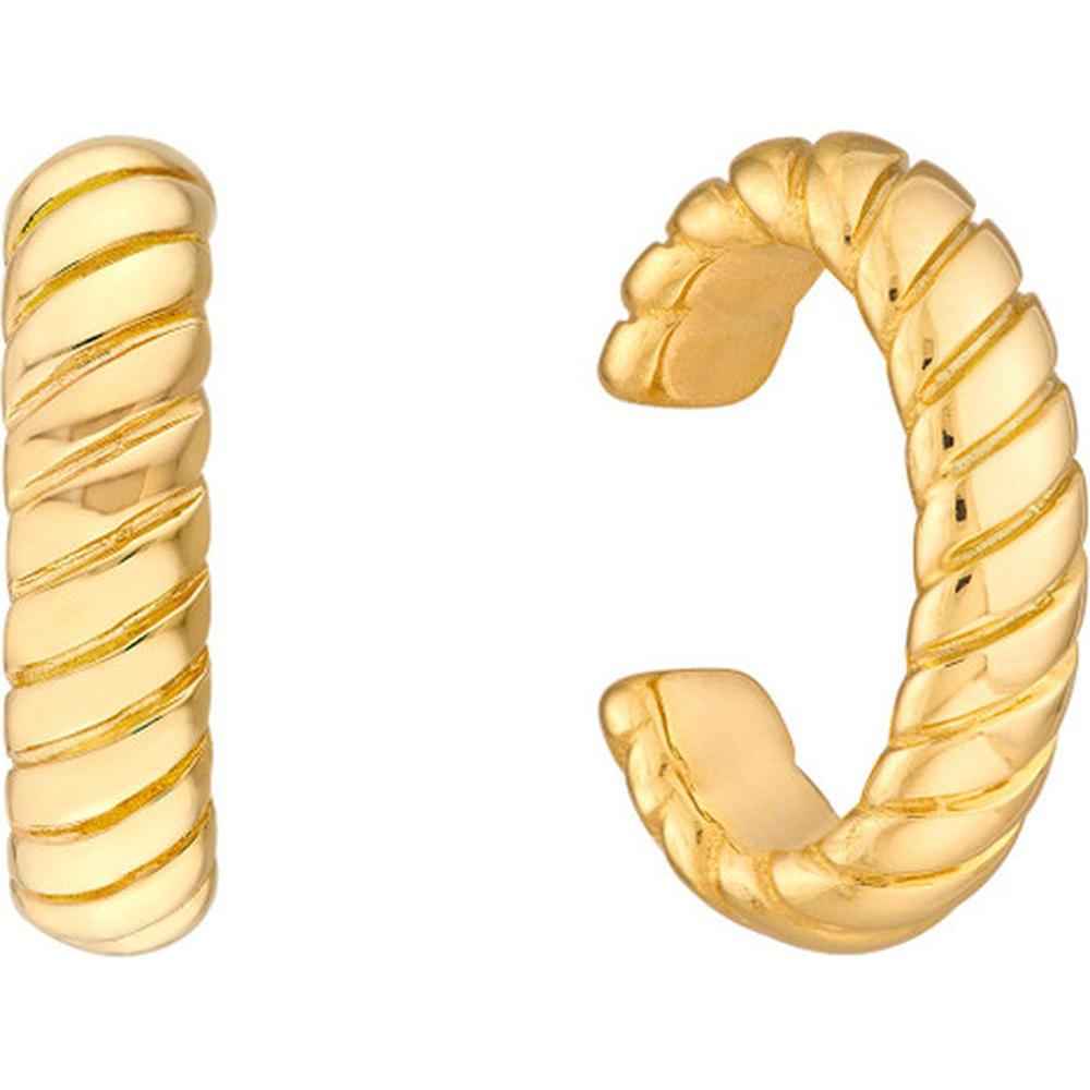 Olas d'Oro - 14K Yellow Gold Rope Design Ear Cuffs - 3.10 Grams Total Weight