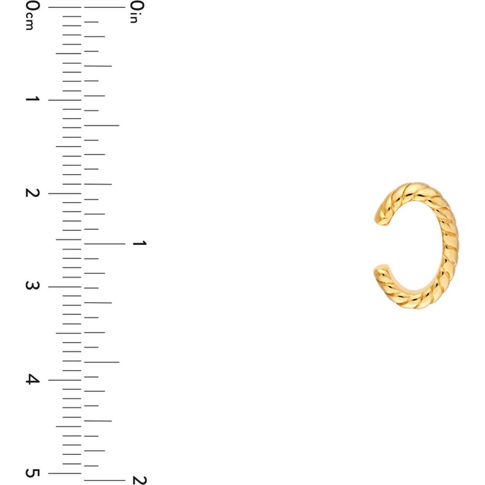 Olas d'Oro - 14K Yellow Gold Rope Design Ear Cuffs - 3.10 Grams Total Weight