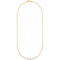 Olas d'Oro - 14K Yellow Gold Round Ascending Diamond Necklace with 1.02 Carat Total Diamond Weight