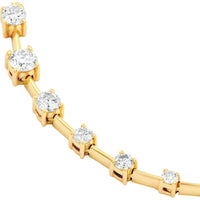 Olas d'Oro - 14K Yellow Gold Round Ascending Diamond Necklace with 1.02 Carat Total Diamond Weight