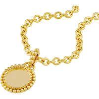 Olas d'Oro - 14K Yellow Gold Round Beaded Pendant with Beaded Bail - 2.48 Grams Total Weight