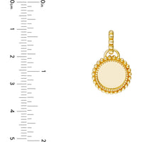 Olas d'Oro - 14K Yellow Gold Round Beaded Pendant with Beaded Bail - 2.48 Grams Total Weight
