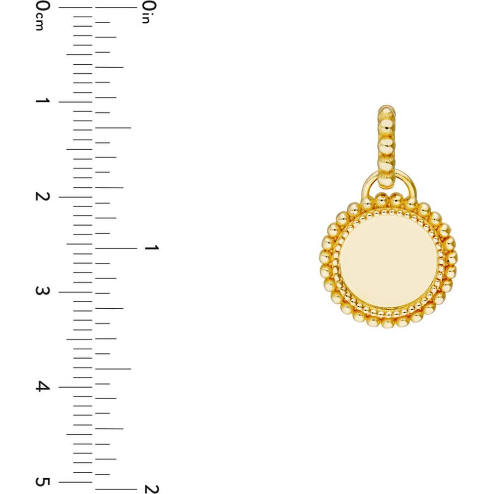 Olas d'Oro - 14K Yellow Gold Round Beaded Pendant with Beaded Bail - 2.48 Grams Total Weight