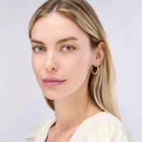 Olas d'Oro - 14K Yellow Gold Round Box Large Open Hoop Earrings