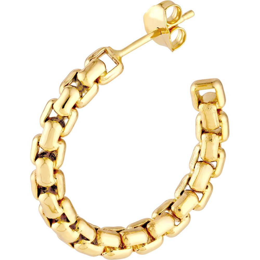 Olas d'Oro - 14K Yellow Gold Round Box Large Open Hoop Earrings