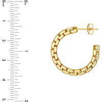 Olas d'Oro - 14K Yellow Gold Round Box Large Open Hoop Earrings