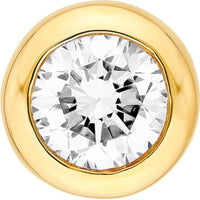 Olas d'Oro - 14K Yellow Gold Round Diamond Bezel Set Stud Earrings - 0.54 Carat Total Carat Weight
