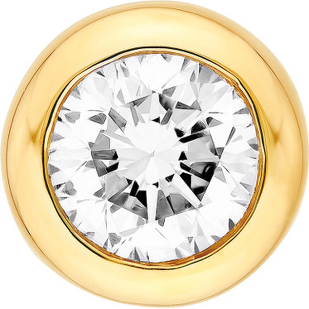 Olas d'Oro - 14K Yellow Gold Round Diamond Bezel Set Stud Earrings - 0.54 Carat Total Carat Weight