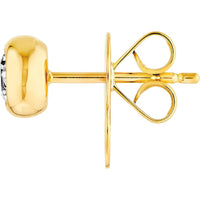 Olas d'Oro - 14K Yellow Gold Round Diamond Bezel Set Stud Earrings - 0.54 Carat Total Carat Weight