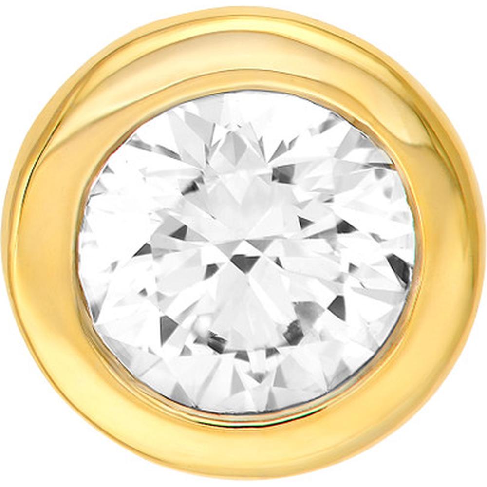Olas d'Oro - 14K Yellow Gold Round Diamond Martini Stud Earrings - 0.40 Carat Total Diamond Weight