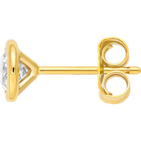 Olas d'Oro - 14K Yellow Gold Round Diamond Martini Stud Earrings - 0.40 Carat Total Diamond Weight