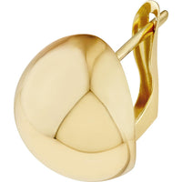 Olas d'Oro - 14K Yellow Gold Round Polished Button Omega Earrings - 3.40 Grams