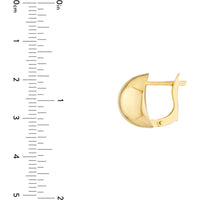 Olas d'Oro - 14K Yellow Gold Round Polished Button Omega Earrings - 3.40 Grams