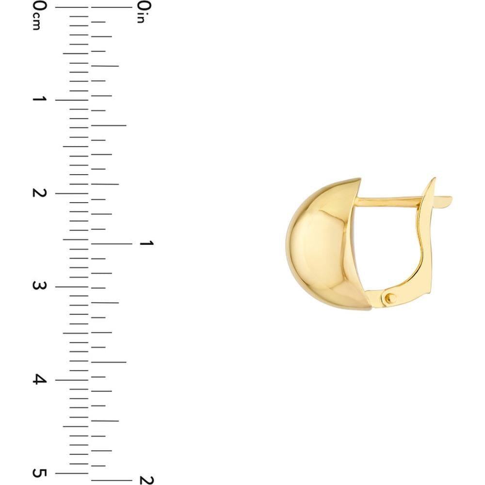 Olas d'Oro - 14K Yellow Gold Round Polished Button Omega Earrings - 3.40 Grams