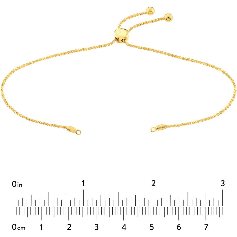 Olas d'Oro - 14K Yellow Gold Round Wheat Chain Build Your Own Bolo Bracelet - 3.04 Grams