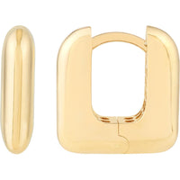 Olas d'Oro - 14K Yellow Gold Rounded Square Puffy Huggie Earrings 2.85 Grams Total Weight