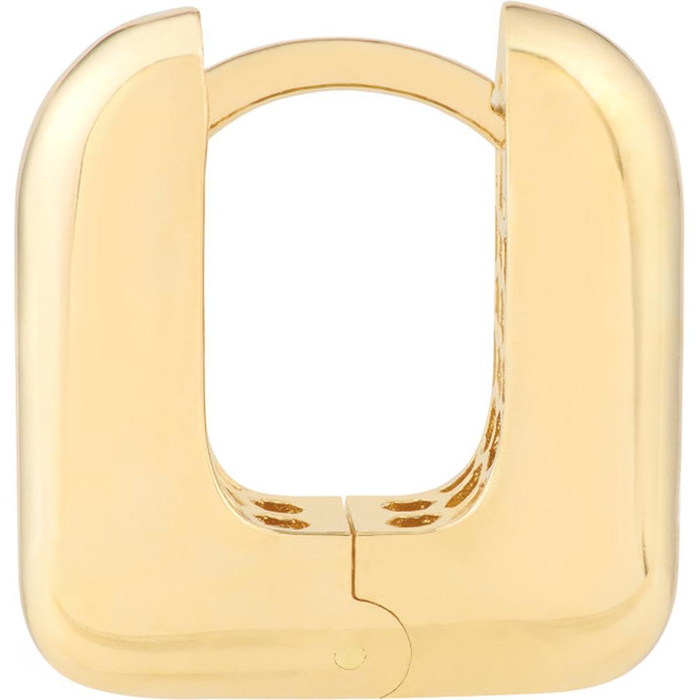 Olas d'Oro - 14K Yellow Gold Rounded Square Puffy Huggie Earrings 2.85 Grams Total Weight
