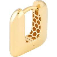 Olas d'Oro - 14K Yellow Gold Rounded Square Puffy Huggie Earrings 2.85 Grams Total Weight