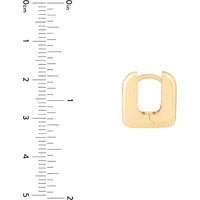 Olas d'Oro - 14K Yellow Gold Rounded Square Puffy Huggie Earrings 2.85 Grams Total Weight