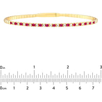 Olas d'Oro - 14K Yellow Gold Ruby & Diamond Flexi Tennis Bracelet - 0.83 Carat Total Gem Weight