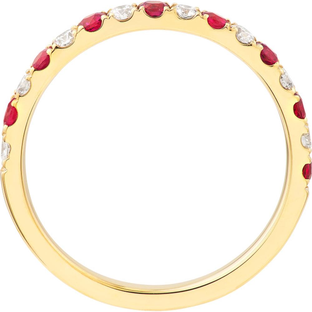 Olas d'Oro - 14K Yellow Gold Ruby & Diamond Stackable Band - 0.40 Carat Total Carat Weight