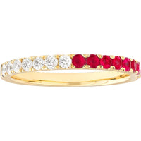 Olas d'Oro - 14K Yellow Gold Ruby & Diamond Stackable Ring - 0.64 Carat Total Carat Weight