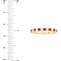 Olas d'Oro - 14K Yellow Gold Ruby & Diamond Stackable Ring - 0.64 Carat Total Weight
