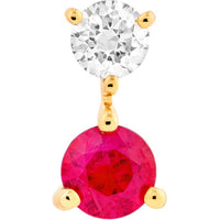 Olas d'Oro - 14K Yellow Gold Ruby & Diamond Stud Earrings - 0.43 Carat Total Carat Weight